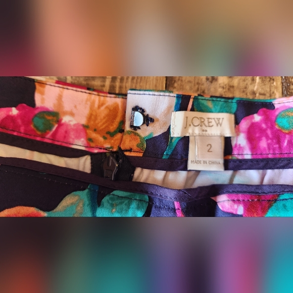 J. CREW Bright Floral A-Line Knee Length Cotton Skirt Size 2 - Picture 5 of 9